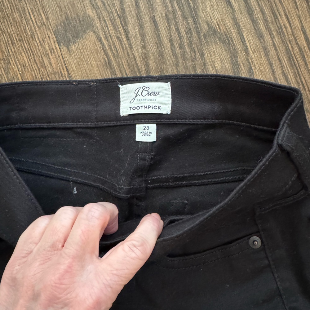 J. Crew Black Toothpick Jeans high rise
